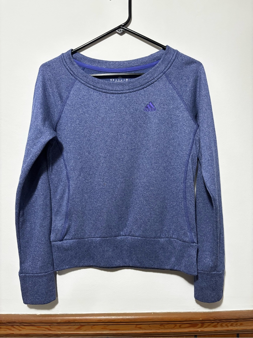 Adidas ClimaWarm Blue Purple Fleece Pullover Sweatshirt XS